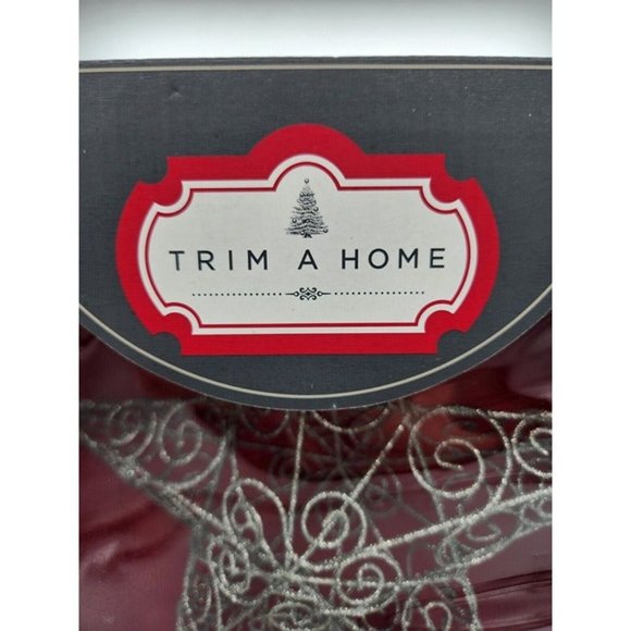 Trim A Home Christmas Holiday Metal Silver Glitter Star Tree Topper - Picture 2 of 6